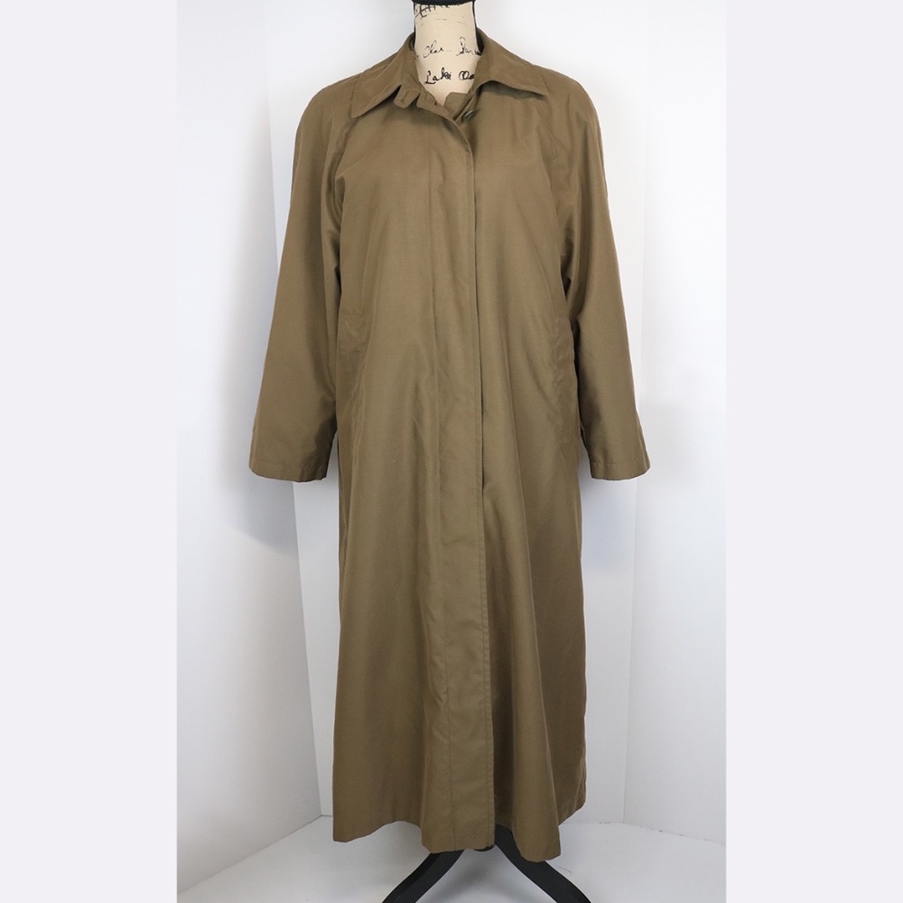 Vintage London Fog Women Size 4R Oversized Trench Coat Button Wool Blend Lining